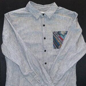 On the Byas Gray Button Up Size Large